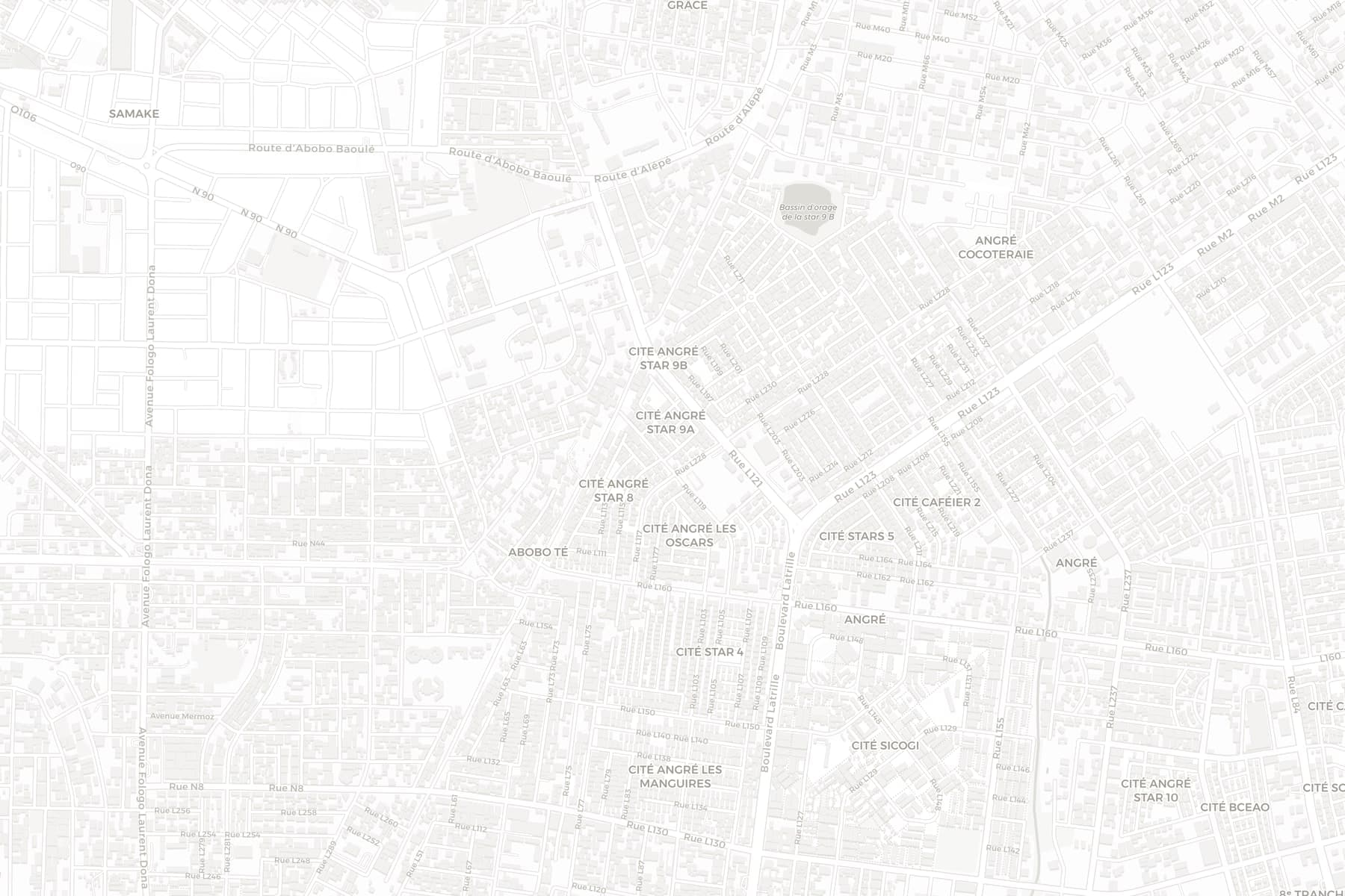 Plan d'Angré Bessikoi, Cocody — emplacement de Haussmann Hôtels & Resorts
